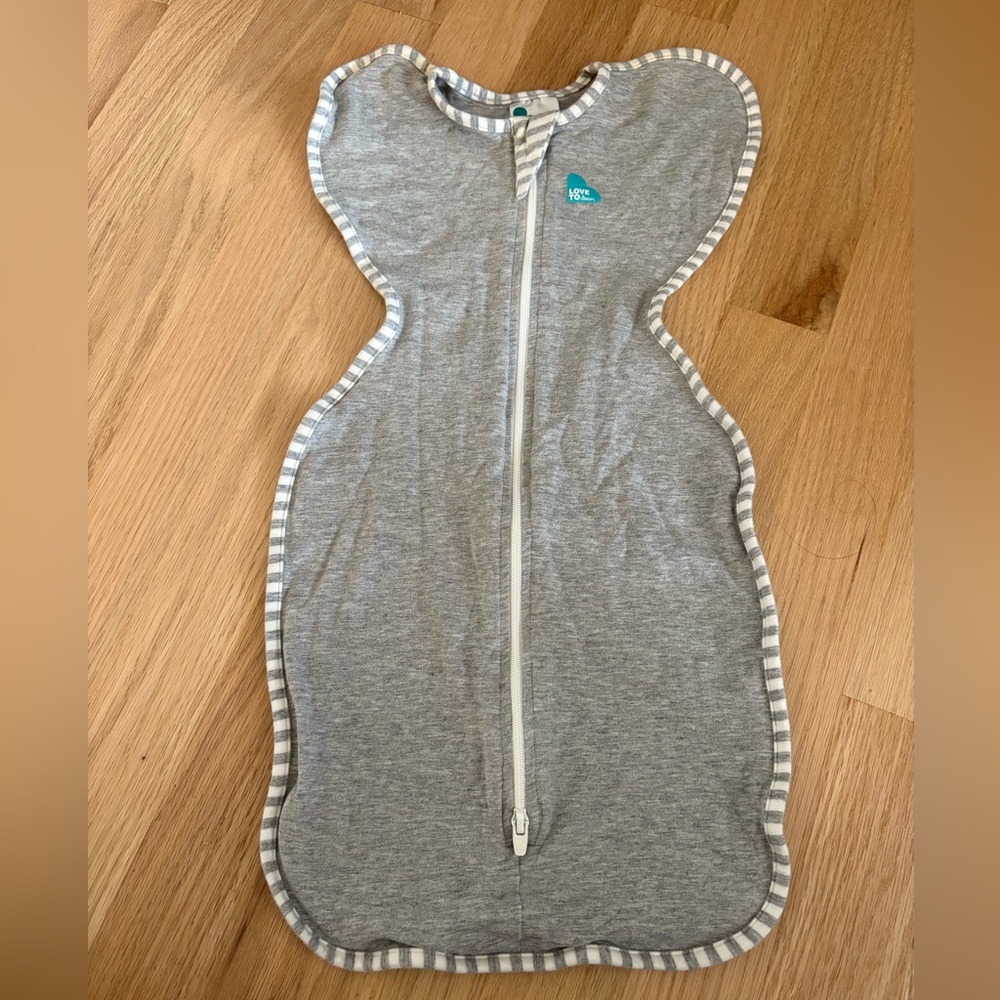 Love to dream Grey Jersey Winged Sleep Sack with Striped Trim